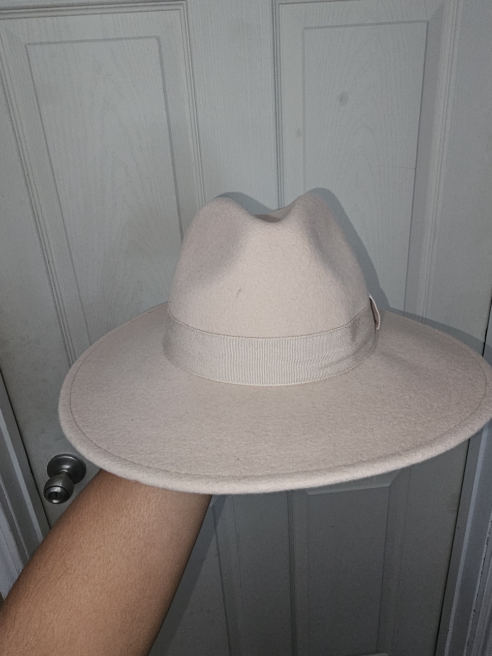Madewell Wide Brim Felt Fedora in Light Beige